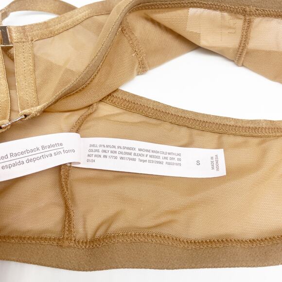 Auden Women's Mesh Triangle Bralette Racerback Brown Size Small - Picture 5 of 5